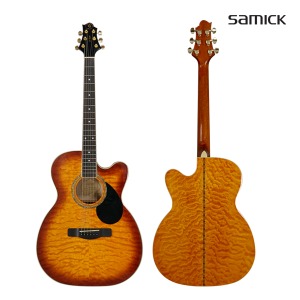 삼익 어쿠스틱 기타 OM-100QCE 퀼티드메이플 로즈우드 OM바디 통기타
